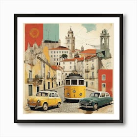 Lisbon Street paintings Art Print