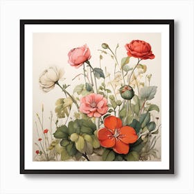 Flowers In A Vase   Art Print