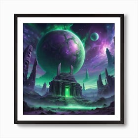 Albedobase Xl Highly Detailed Anime Picture In Green And Purpl 0 Art Print