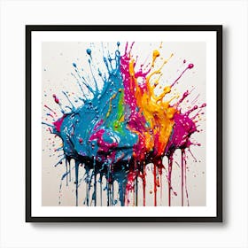 Colorful Paint Splash Art Print