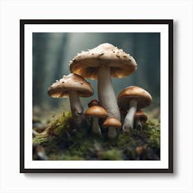 Mushrooms In The Forest 15 Art Print