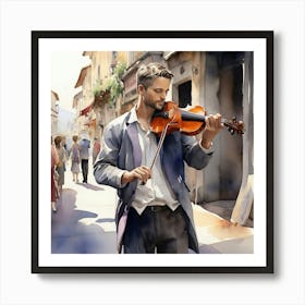 Man Playing Violin Art Print