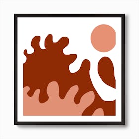 Wavy Brown Abstract Rising Art Print