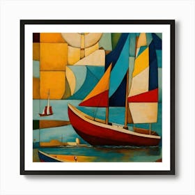 Sailboats 1 Art Print