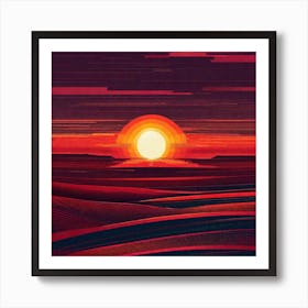 Sunset In The Desert 24 Art Print