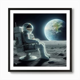 Astronaut On The Moon 6 Art Print