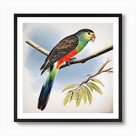 Paradise Parrot- Watercolour Art Print