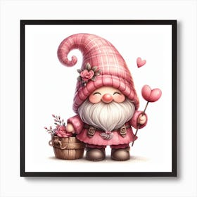 Valentine's day, Gnome Art Print