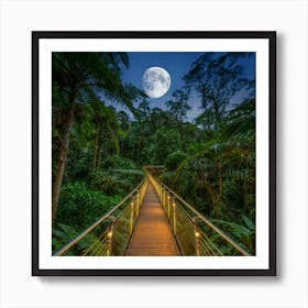 Full Moon In The Rainforest Art Print