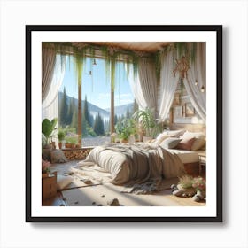 Bedroom In The Mountains Art Print