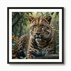 Leopard in the forest Art Print