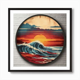 Sunset Over The Ocean Art Print