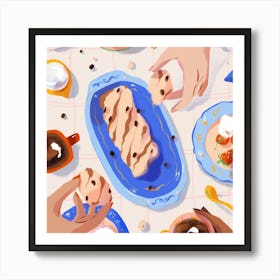 A sweet meal with friends Art Print