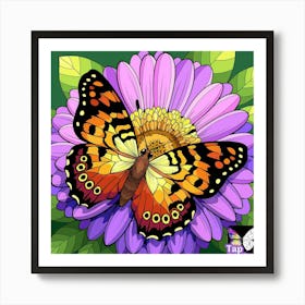 Butterfly On A Flower 2 Poster