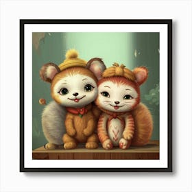 Cute Animals 1 Art Print