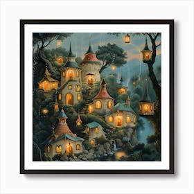 Fairytale Village, Pop Surrealism, Lowbrow Art Print