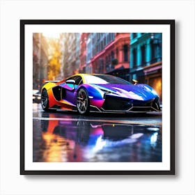 Rainbow Lamborghini 2 Art Print