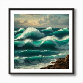 Ocean Crashing Waves Art Print