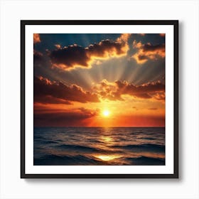 Sunset Over The Ocean 237 Art Print