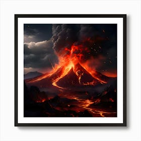 Volcano Stock Videos & Royalty-Free Footage Art Print