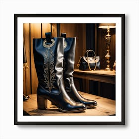 Boots On A Shelf Art Print