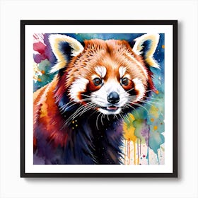 Red Panda Painting Art Print