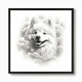 Samoyed drawing Art Print