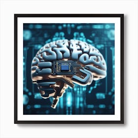 Brain With A Chip On It Art Print
