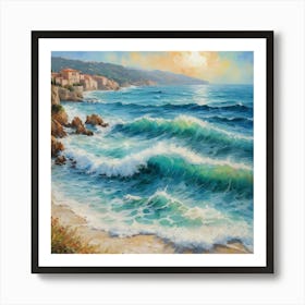 Impressionist Waves Mediterranean Whispers Art Print 0 Art Print