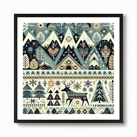 Scandinavian style, popular northern pattern 3 Art Print