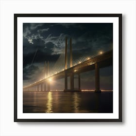 Bridge At Night Art Print