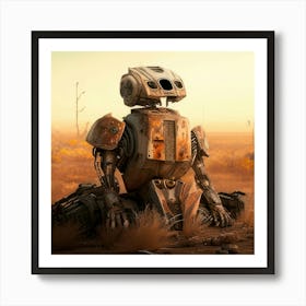 Robot In The Desert Art Print