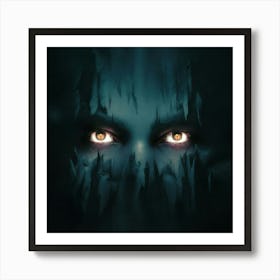 Image Of Pair Of Glowing Eyes In The Darkness Op (1) Art Print