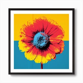 Andy Warhol Style Pop Art Flowers Everlasting Flower 4 Square Art Print
