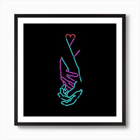 Hands Heart Square Art Print