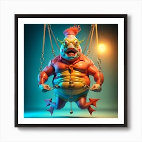Circus Freak Show Fish (Series) Trapeze Act Art Print