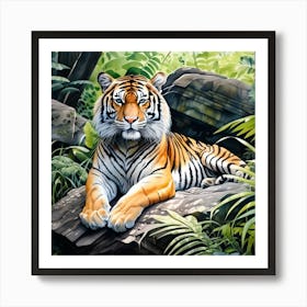 Tiger In The Jungle Art Print