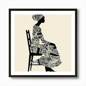 African Woman Sitting In Chair Art Print