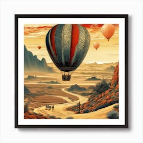 Hot Air Balloons In The Desert 1 Art Print