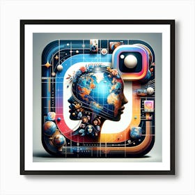 Instagram Icon Of Global AI Women Art Print