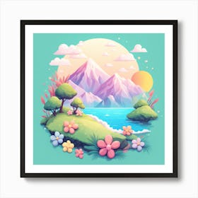 Landscape Illustration Art Print