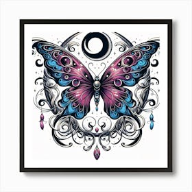 Tattoo Style Butterfly Art II Art Print