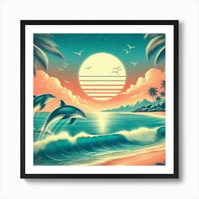 Retro Beach Art Art Print