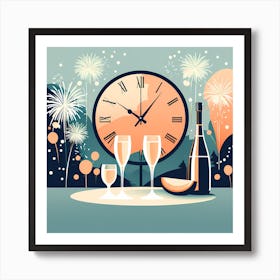 New Year Background, happy new year, new year art, vector art Art Print