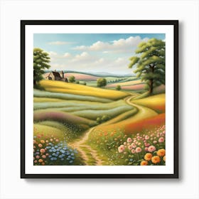 Rolling Hills and Fields Art Print