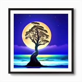 Full Moon Tree 7 Art Print