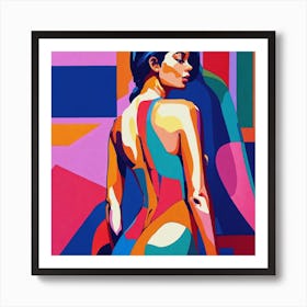 Woman In A Colorful Dress 4 Art Print
