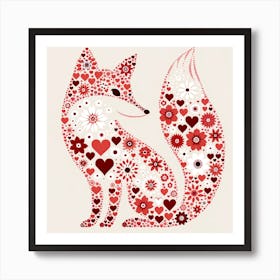 Valentine'S Day Fox 1 Art Print