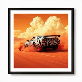 Zebra Car Art Print