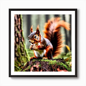 Squirrel In The Forest 143 Art Print